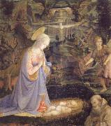 Fra Filippo Lippi, Adoration of Child with St.Bernard